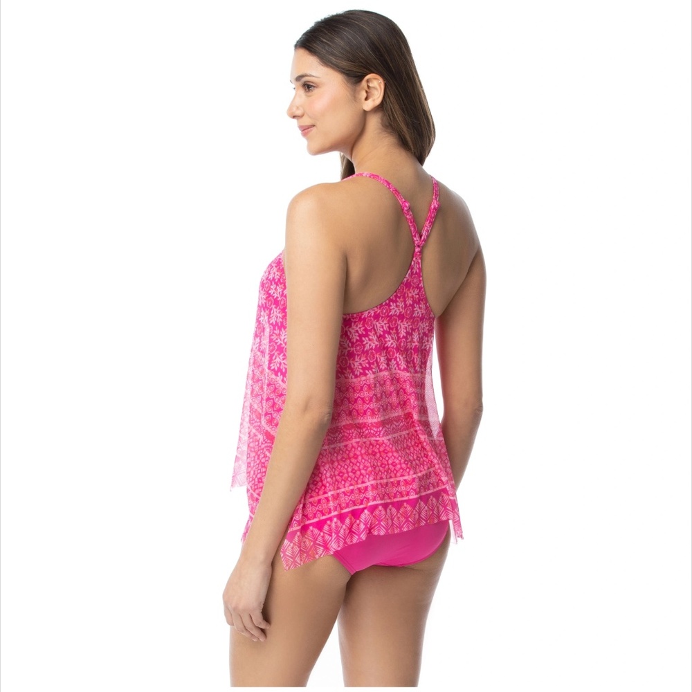 COCO Reef Current Mesh Layer Bra Sized Underwire Tankini Top in Bohemia Sz 34D - Picture 3 of 8